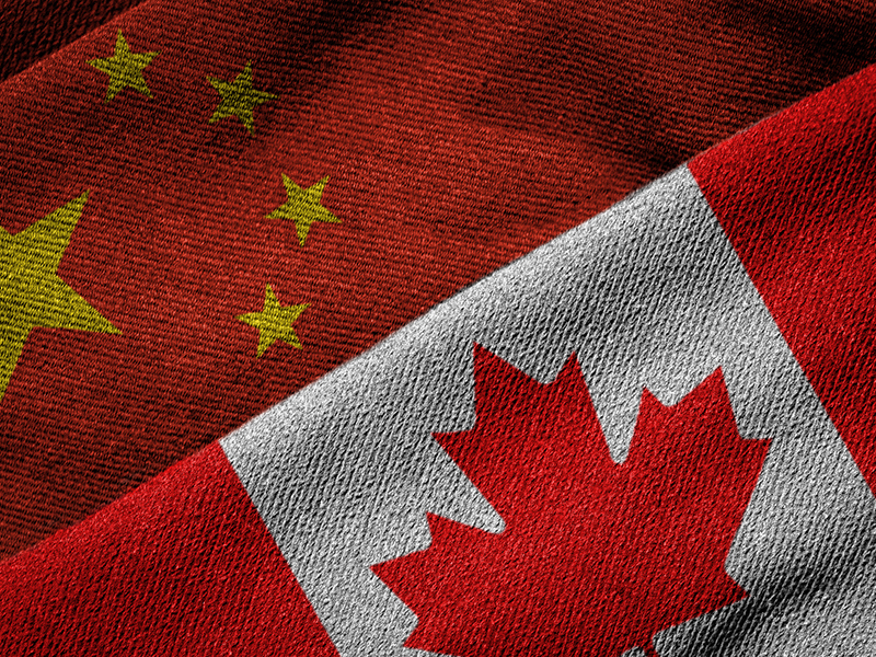 Flags of China and Canada