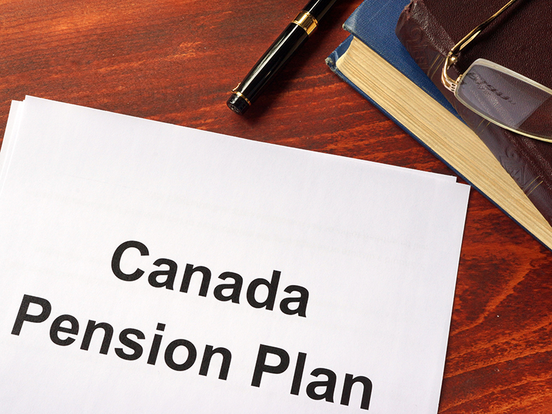 Canada Pension Plan CPP written on a sheet on an office table