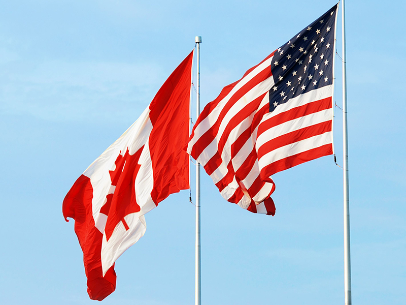 Canada and USA Flag