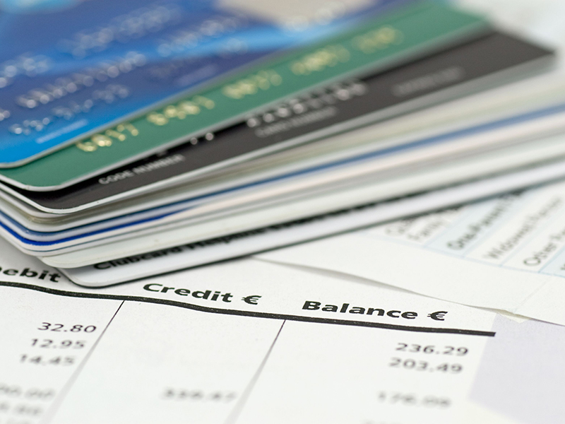 banking expenses, credit cards on bank invoice