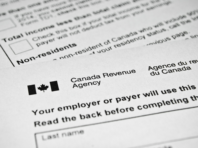 Canadian tax form.