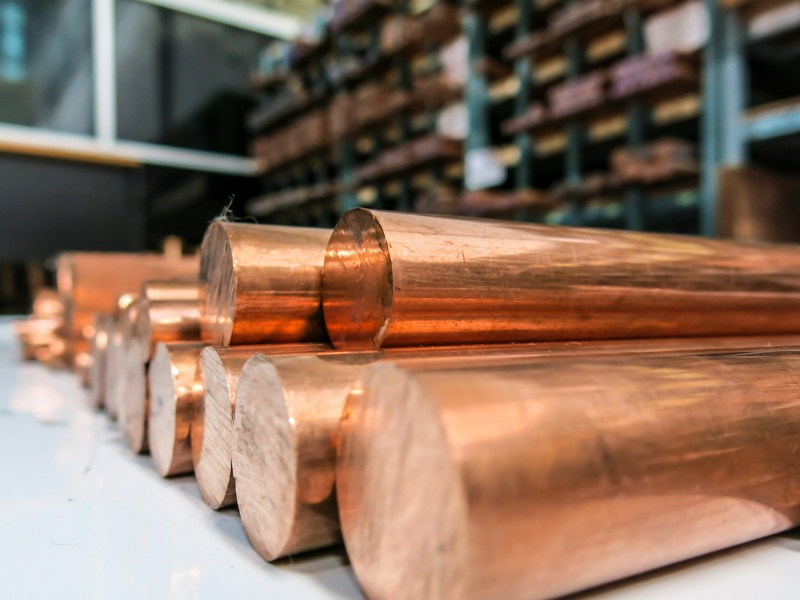 Copper material metal raw stock photo