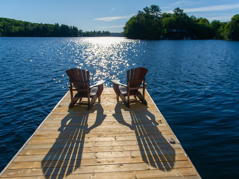 Chairs on dock