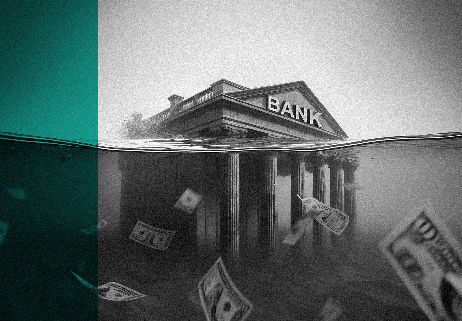 Bank drowning in debt with financial instability